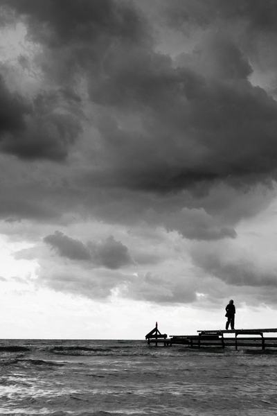 Dramatische maa am meer